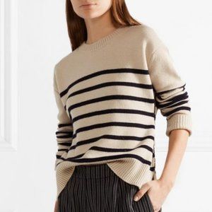 Vince Stripe Boxy 100% Cashmere Sweater